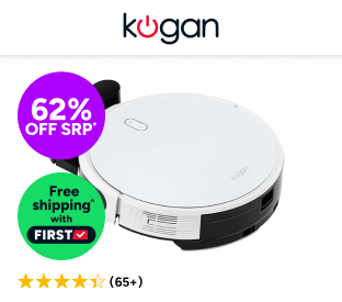 Kogan SmarterHome™ LX14 Laser Robot Vacuum Cleaner and Mop (White) Product Image