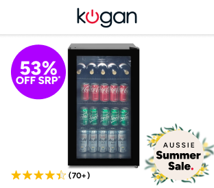 Kogan 93L Glass Door Bar Fridge Product Image