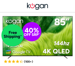 Kogan 85" QLED 4K 144Hz Smart AI Google TV Product Image