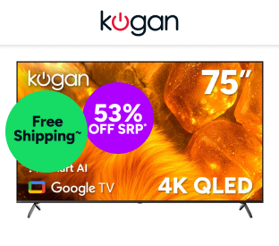 Kogan 75" QLED 4K Smart AI Google TV Product Image
