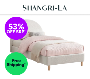 Shangri-La Carmel Boucle Bed Frame (White, Single) Product Image