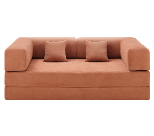 Ovela Mia 3 Seater Corduroy Compressed Sofa Bed (Clay Red) Product Image