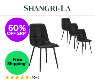 Set of 4 Shangri-La Dover Dining Chairs (Charcoal, PU Leather) Product Image