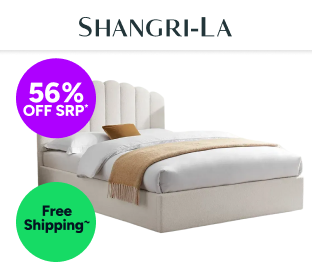 Shangri-La Santorini Boucle Gas Lift Storage Bed Frame (White, Double) Product Image