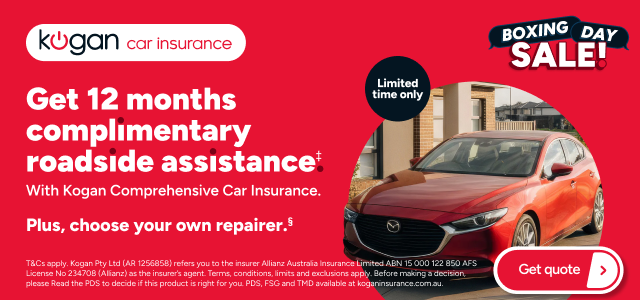 Kogan Car Insurance Boxing Day - Get 12 months roadside assistance ‡