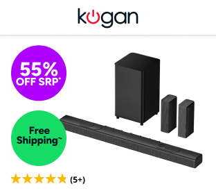 Kogan 9.1.4 Channel Dolby Atmos Soundbar with Wireless Subwoofer & Rear Speakers Product Image