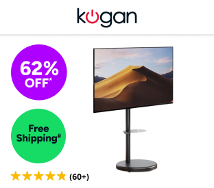 Kogan Portable TV Floor Stand for 37" - 86" TVs (Black) Product Image
