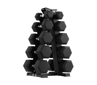 Fortis 2.5-12.5kg Hex Dumbbell Set with Rack (5 Pairs) Product Image