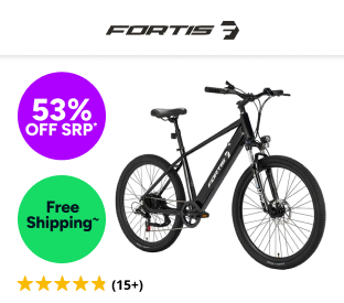 Fortis 27.5“ 36V 10Ah Hybrid Pro Shimano Commuter Electric Mountain Bike Product Image
