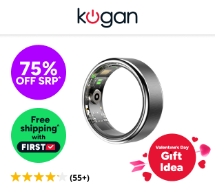 Kogan Aura Ti Smart Ring (Titanium, Silver) Product Image