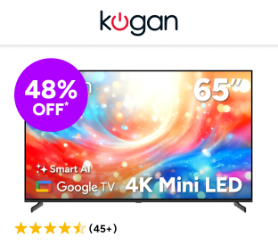 Kogan 65" Mini-LED QLED 4K Smart AI Google TV Product Image