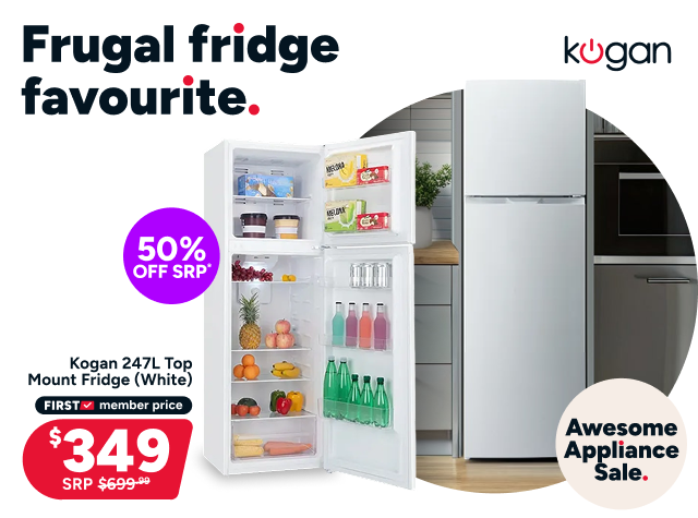 Kogan 247L Top Mount Fridge (White)