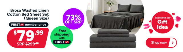 Brosa Washed Linen Cotton Bed Sheet Set (Queen Size)