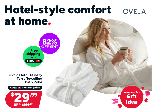 Ovela Hotel-Quality Terry Towelling Bath Robe