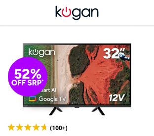 Kogan 32" LED Smart AI Google 12V TV Product Image