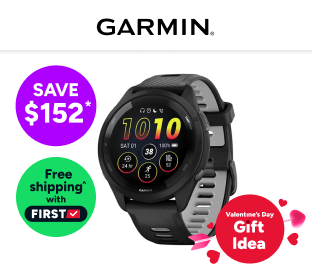 Garmin Forerunner 265 Smart Sports Watch (Black with Black/Powder Grey Band, 46mm) Product Image