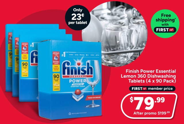 Finish Power Essential Lemon 360 Dishwashing Tablets (4 x 90 Pack)