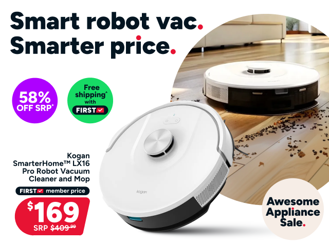 Kogan SmarterHome™ LX16 Pro Robot Vacuum Cleaner and Mop