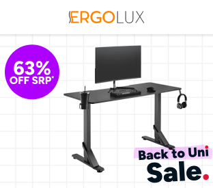 Ergolux Heavy Duty Height Adjustable Desk 136cm x 60cm (Black) Product Image