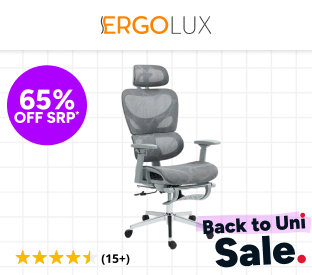 Ergolux Plus Ergonomic Mesh Office Chair with Footrest (Grey) Product Image