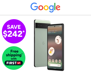 Google Pixel 6a (128GB, Sage) Product Image