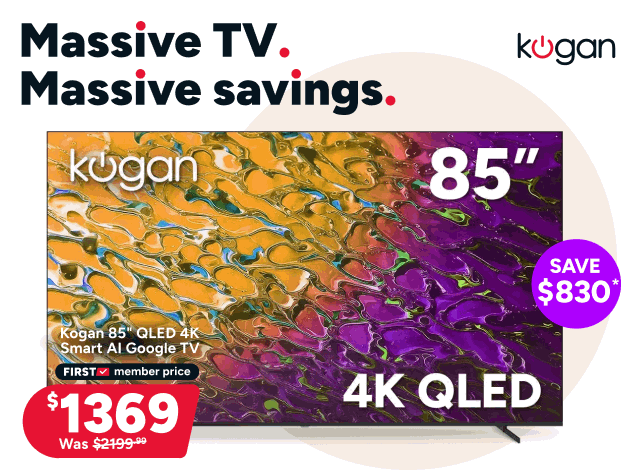 Kogan 85" QLED 4K Smart AI Google TV