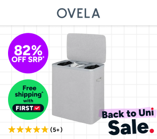 Ovela 120L Laundry Separation Basket with Lid - 3 Sections Product Image