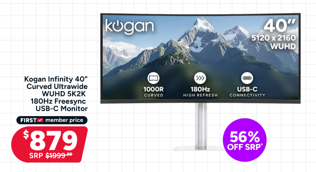 Kogan Infinity 40" Curved Ultrawide WUHD 5K2K 180Hz FreeSync USB-C Monitor
