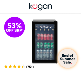 Kogan 93L Glass Door Bar Fridge Product Image