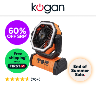Kogan Cordless Rechargeable Fan with Light and Power Bank Product Image