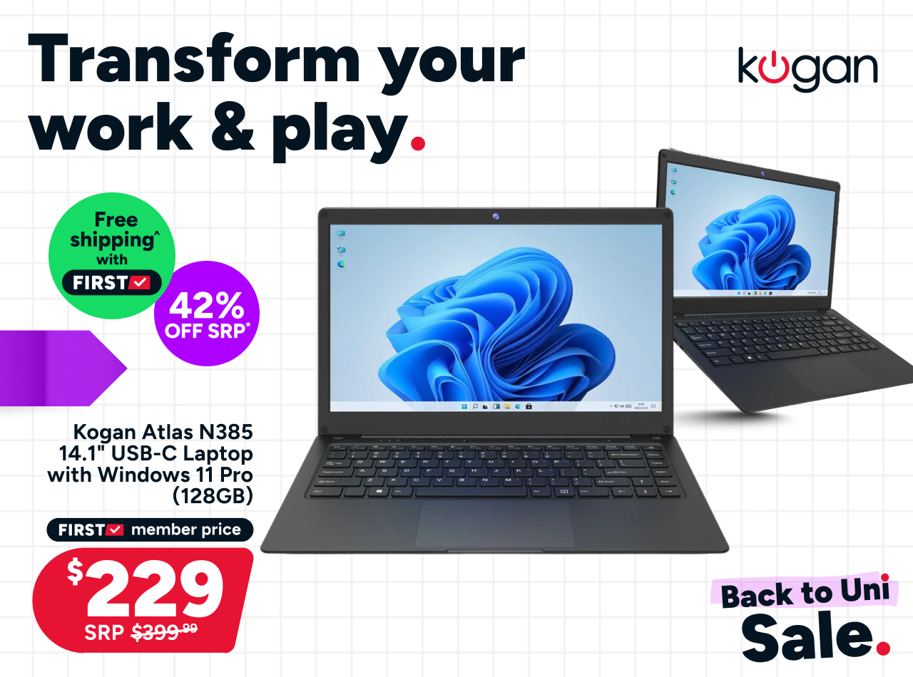 Kogan Atlas N385 14.1" USB-C Laptop with Windows 11 Pro (128GB)