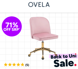 Ovela Monty Velvet Office Chair (Blush) Product Image