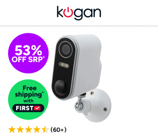 Kogan SmarterHome™ 5MP Outdoor Battery Powered Wireless Security Camera with Spotlight Product Image