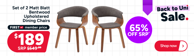 Set of 2 Matt Blatt Bentwood Upholstered Dining Chairs