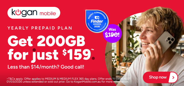 Kogan Mobile 200GB for $159 ~