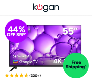 Kogan 55" LED 4K Smart AI Google TV Product Image