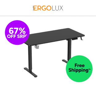 Ergolux Electric Dual Motor Standing Desk 140 x 70cm (Black) Product Image