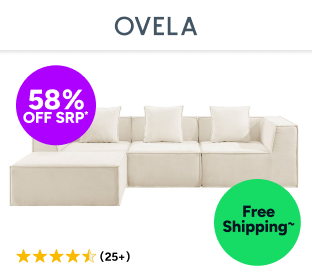 Ovela Softly 3 Seater Compressed Modular Sofa with Ottoman (Cream) Product Image