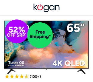Kogan 65" QLED 4K Tizen Smart TV (with Samsung TV Plus) Product Image