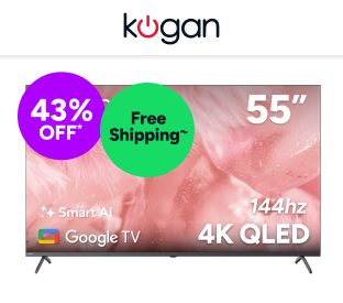 Kogan 55" QLED 4K 144Hz Smart AI Google TV Product Image