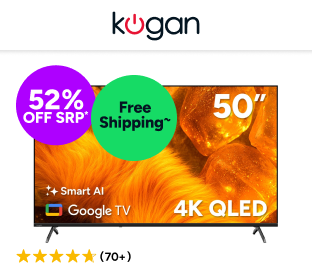 Kogan 50" QLED 4K Smart AI Google TV Product Image