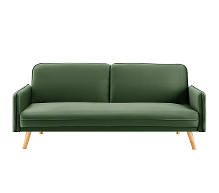 Ovela Chelsea 3 Seater Velvet Sofa Bed (Green) Product Image