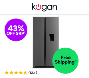 Kogan 592L Side by Side Fridge with Water Dispenser (Stainless Steel) Product Image