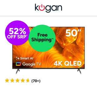 Kogan 50" QLED 4K Smart AI Google TV Product Image