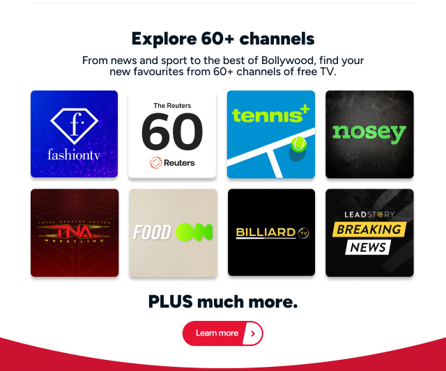 Explore 60+ channels on Kogan TV+