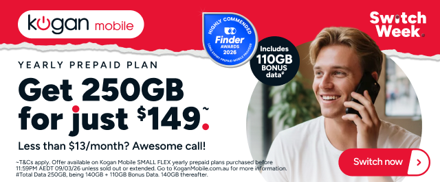 Kogan Mobile Switch Week - 250GB for $149 ~