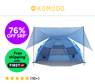 Komodo Beach Tent with 360° Removable Canopy Product Image
