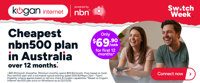 Kogan Internet Switch Week - Cheapest nbn500 plan in Australia over 12 months °