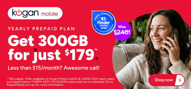 Kogan Mobile - $179 for 300GB ~