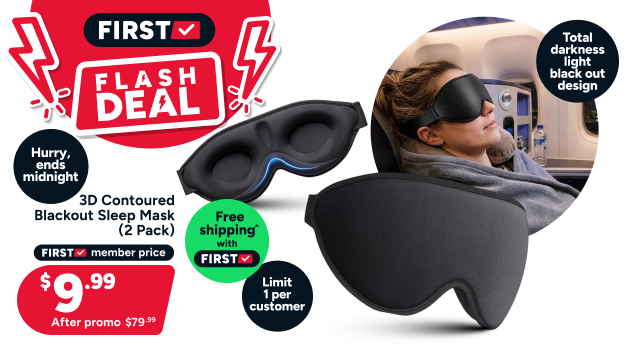 3D Contoured Blackout Sleep Mask (2 Pack)